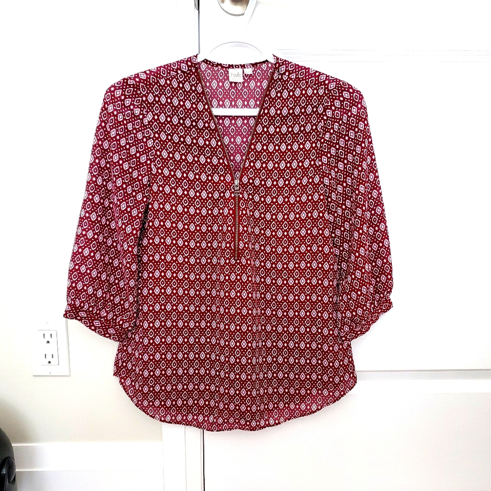 TWIK Patterned Blouse w/ Zipper
